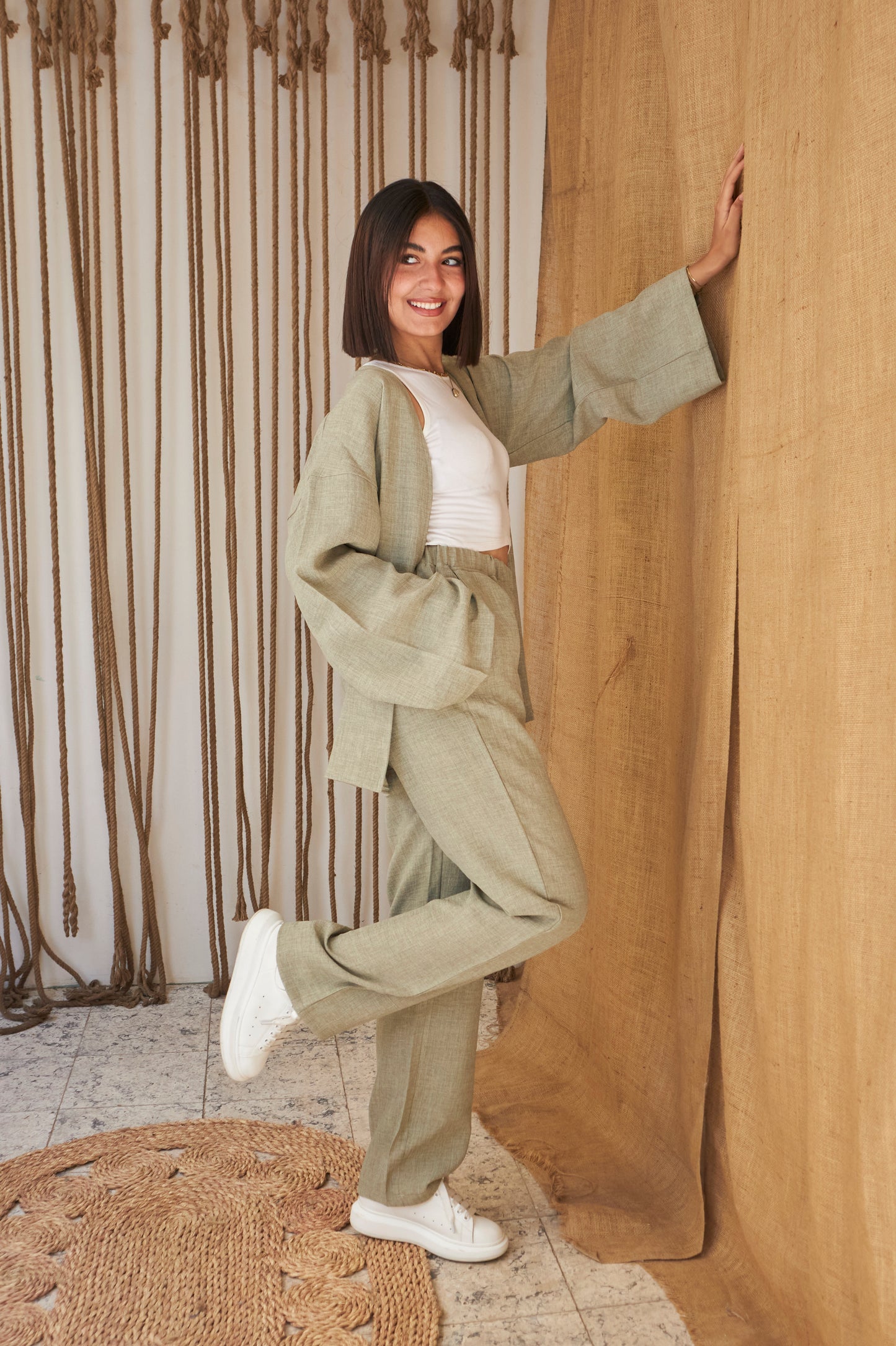 The Comfy Linen Set - Green