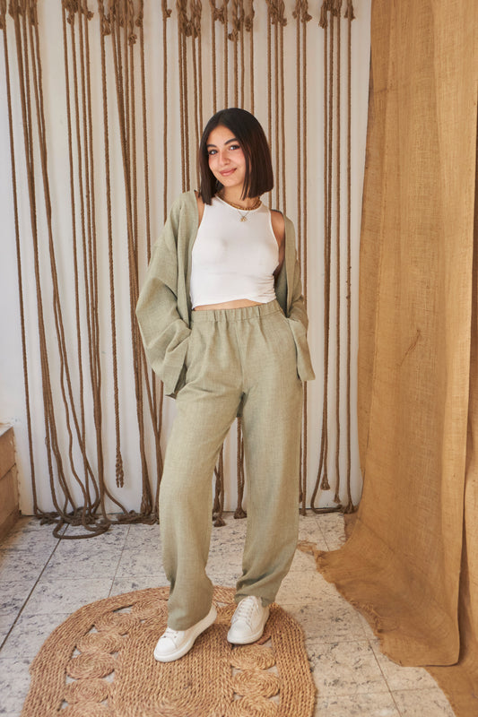 The Comfy Linen Set - Green