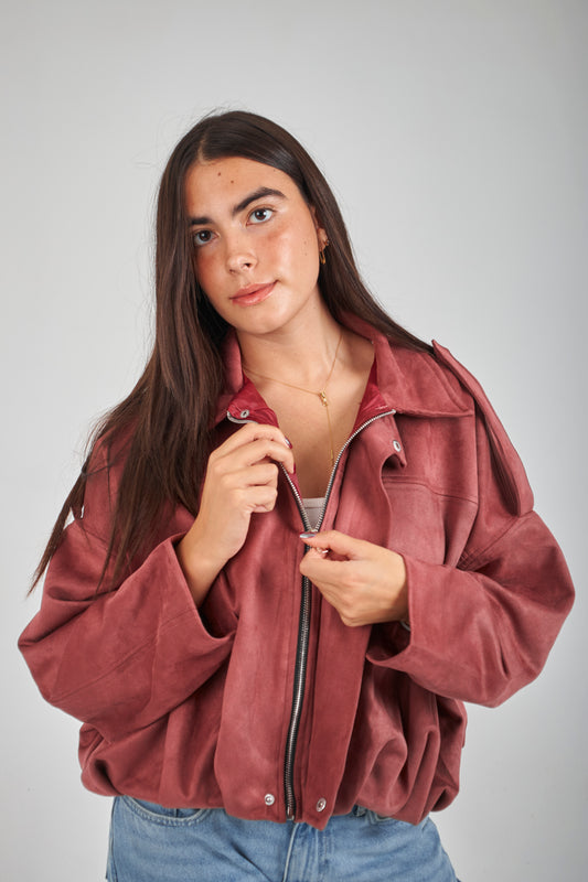Realm Suede Jacket - Burgundy