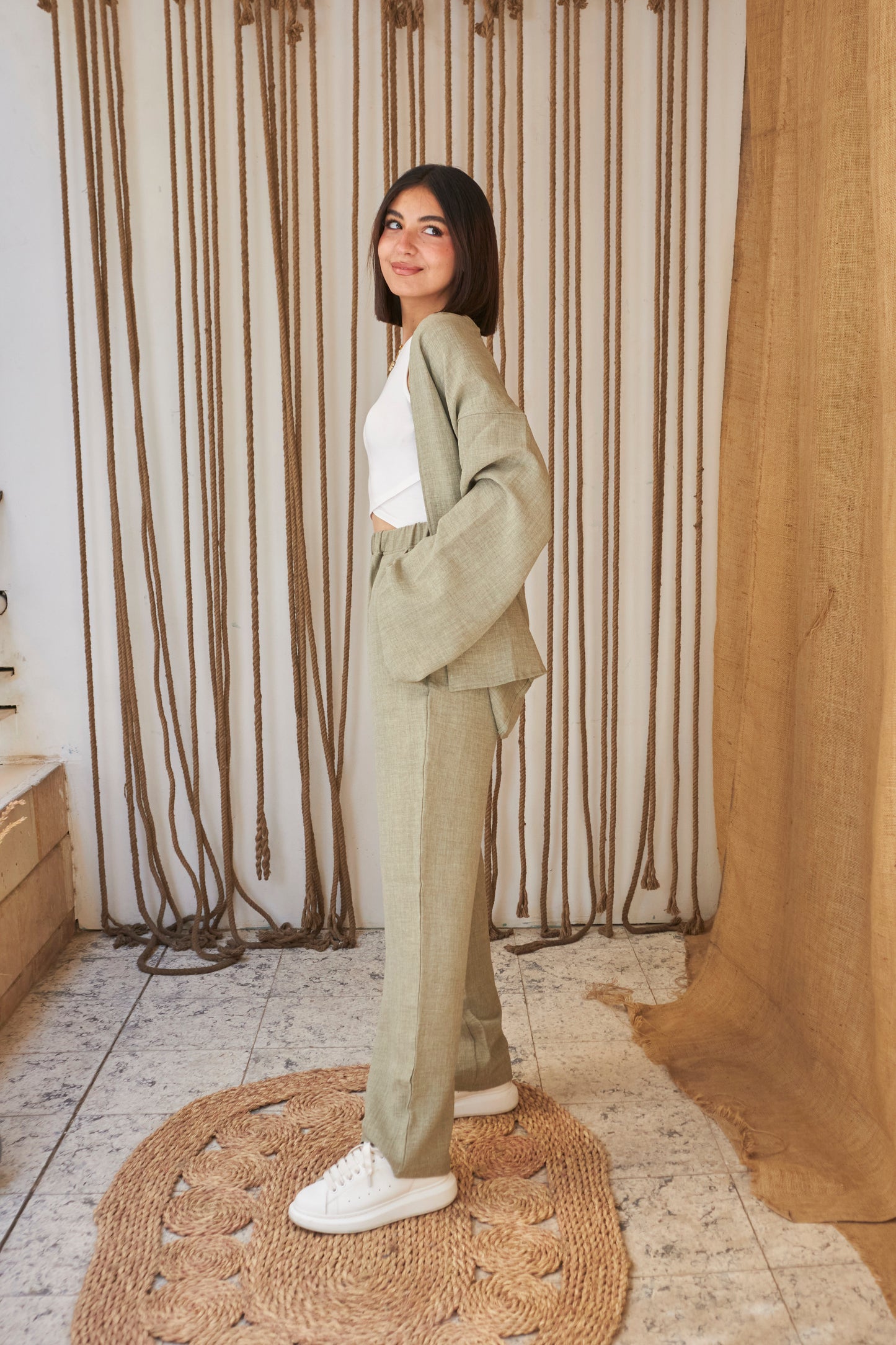 The Comfy Linen Set - Green