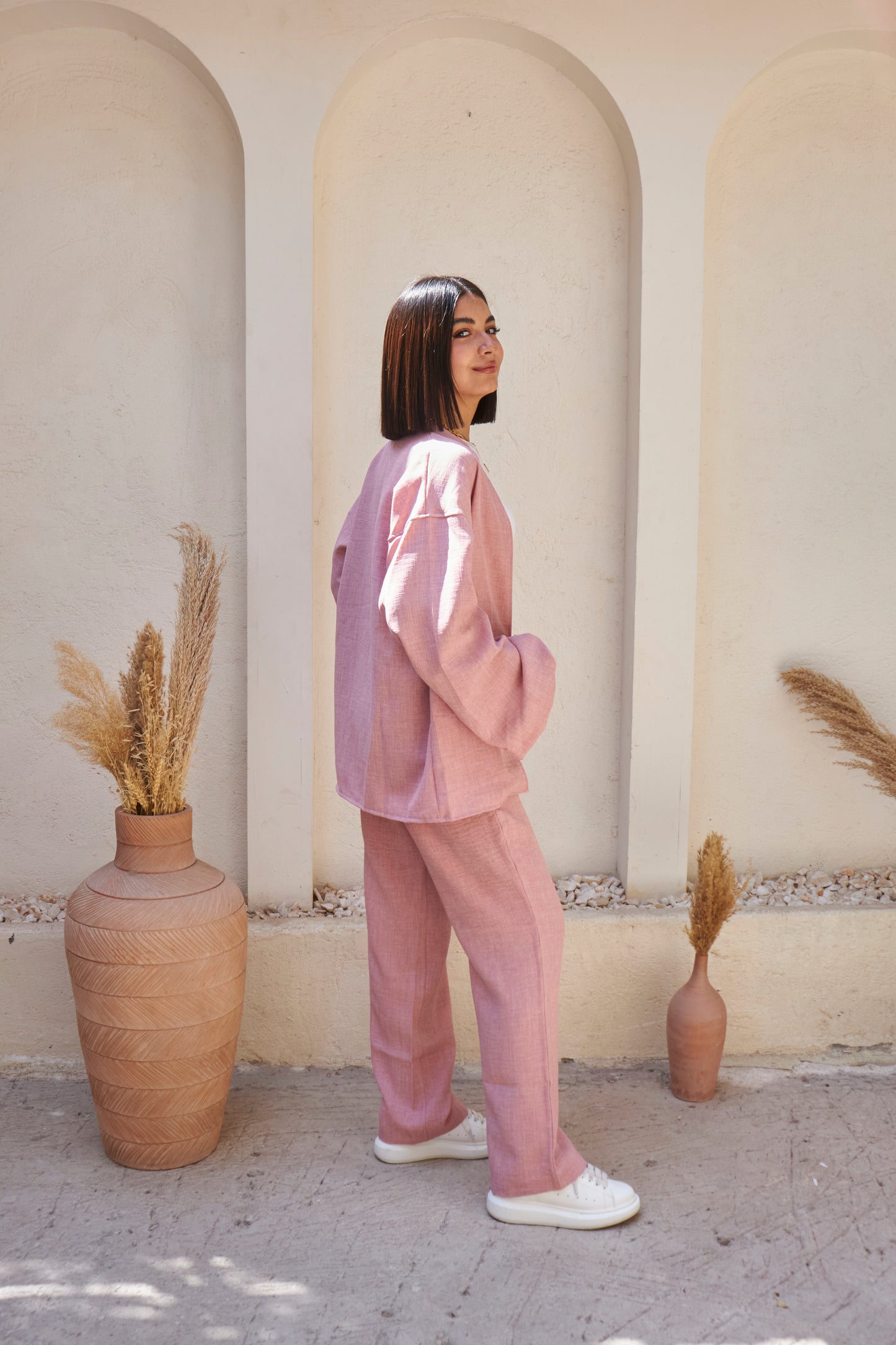 The Comfy Linen Set - Pink