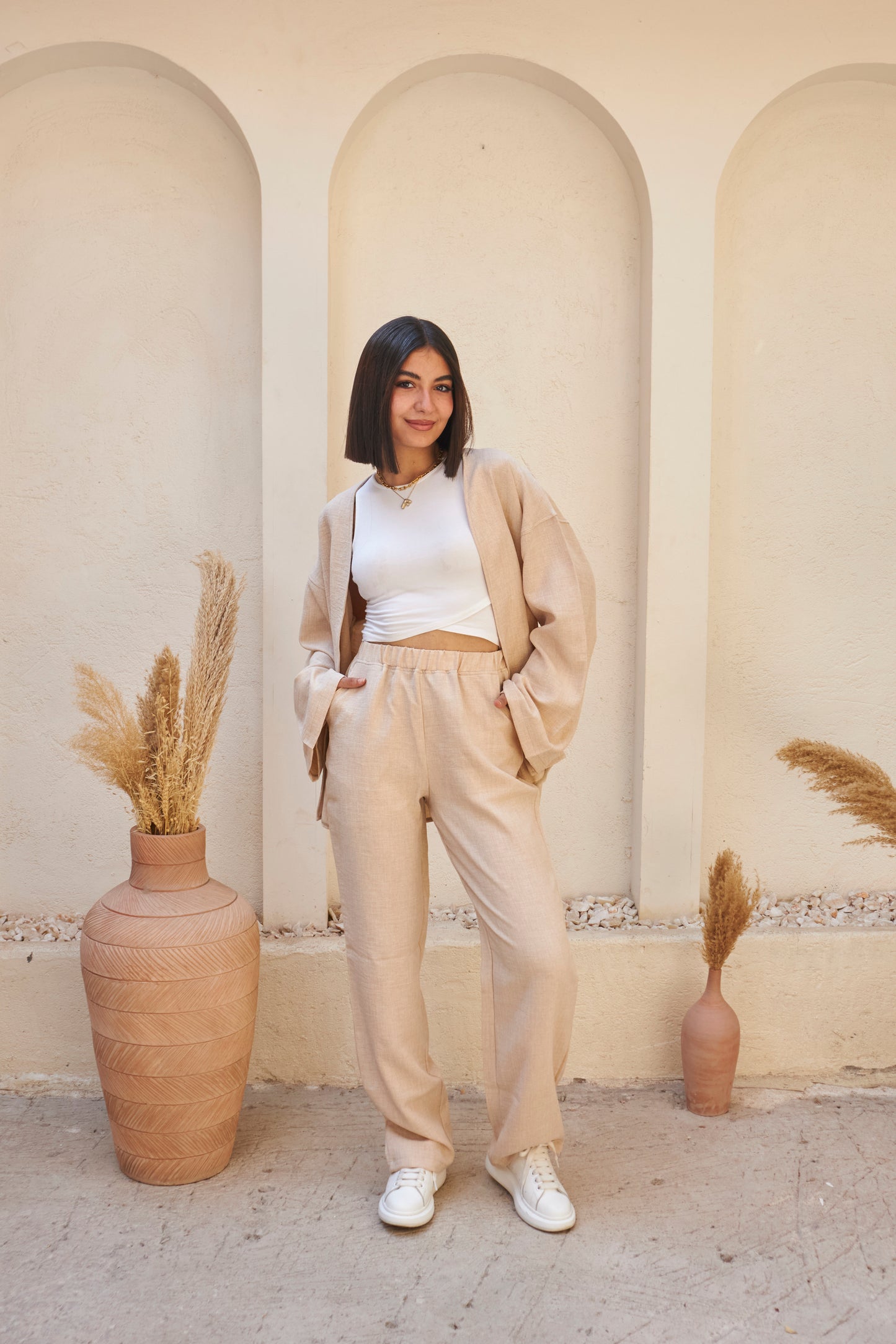 The Comfy Linen Set - Beige