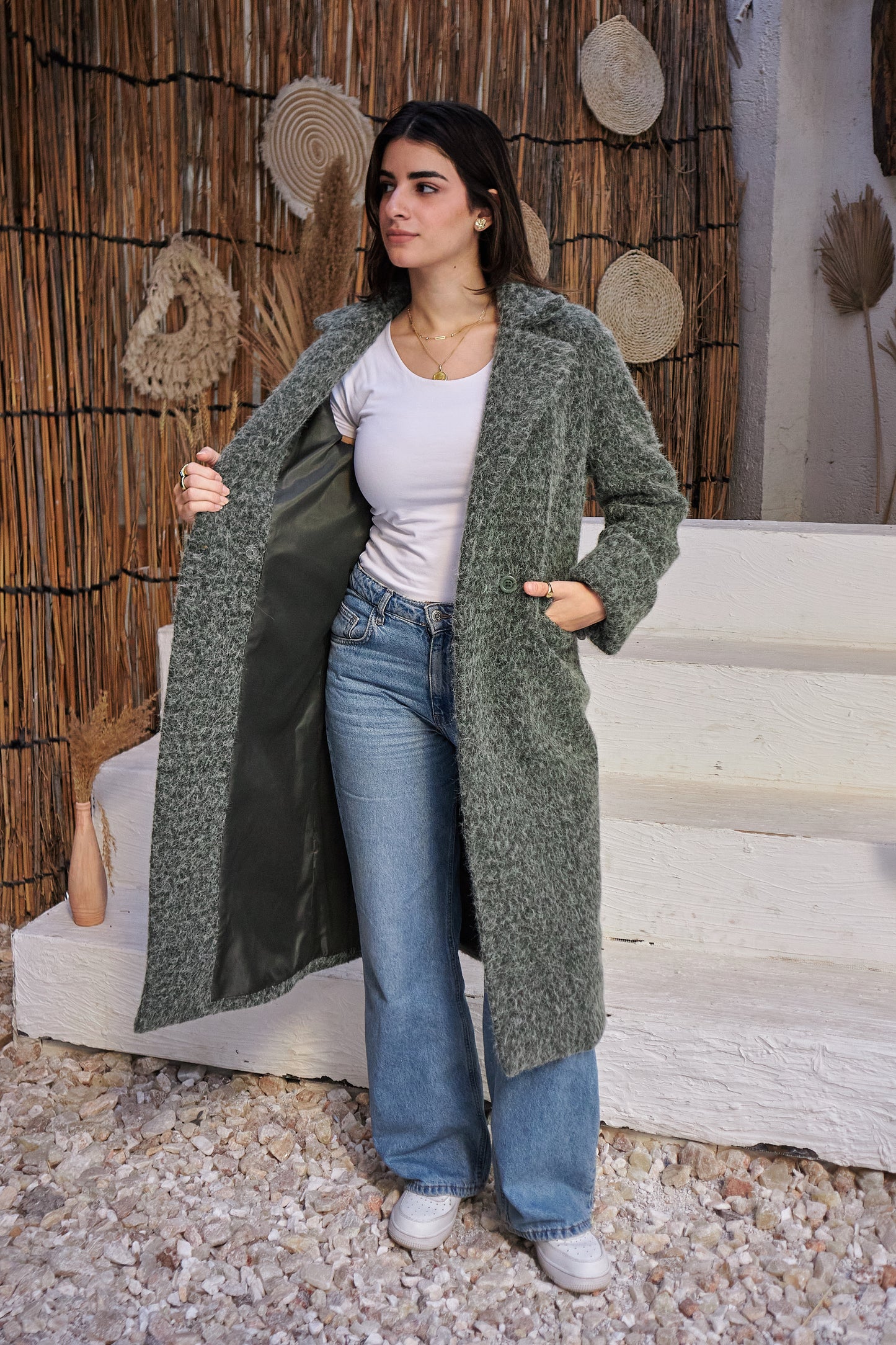 The Wool Mohair Coat - Green