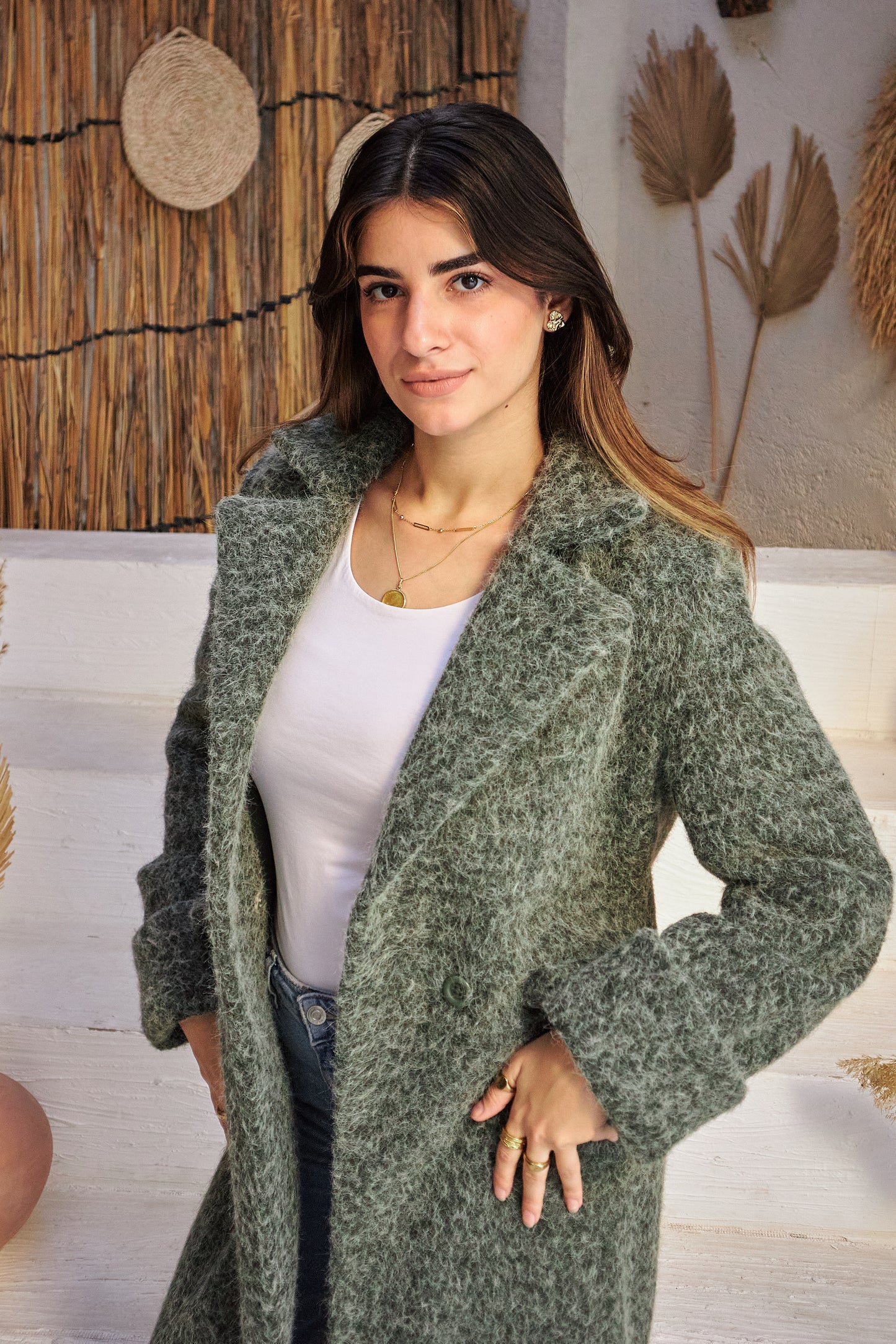 The Wool Mohair Coat - Green