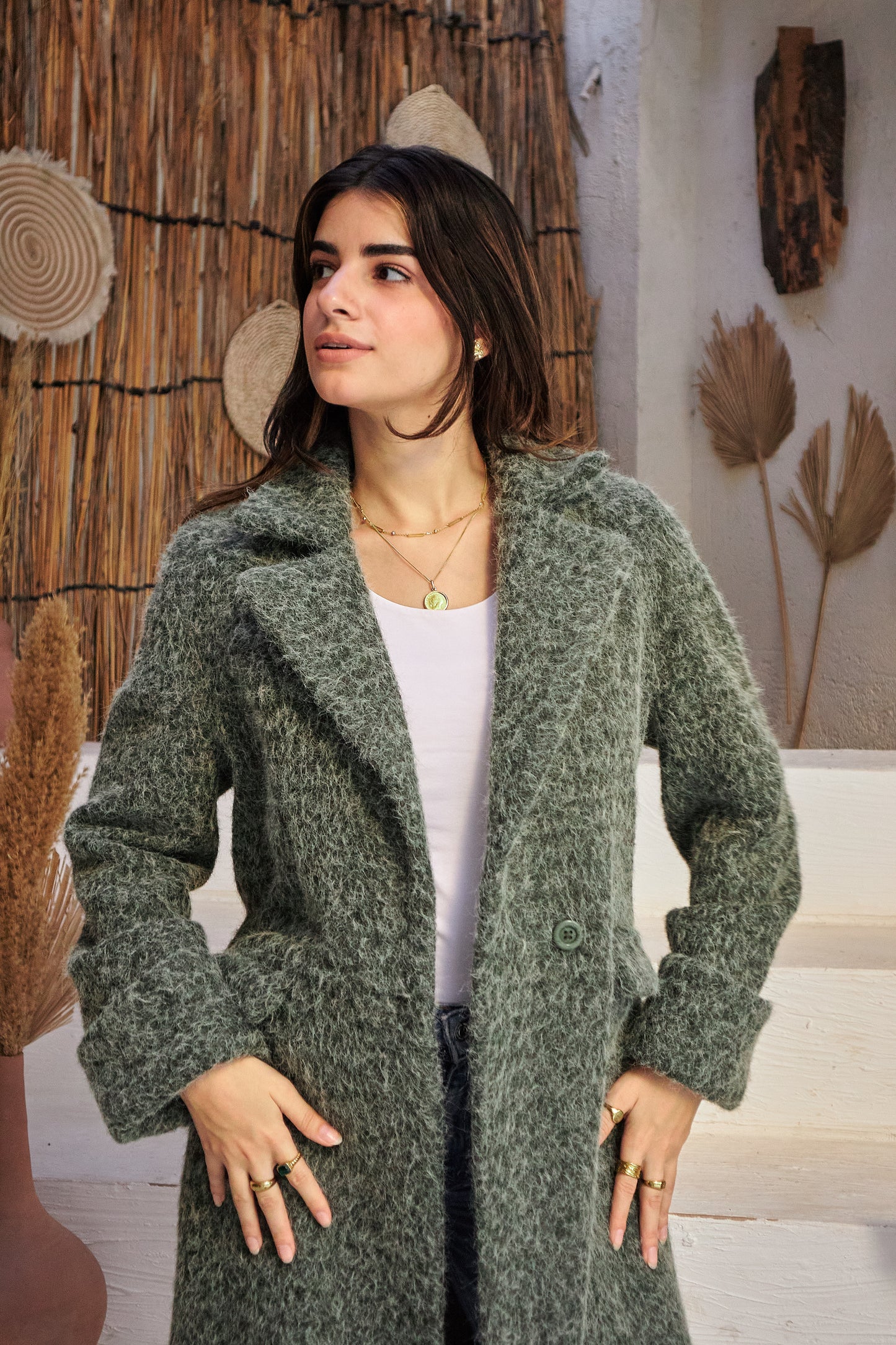 The Wool Mohair Coat - Green