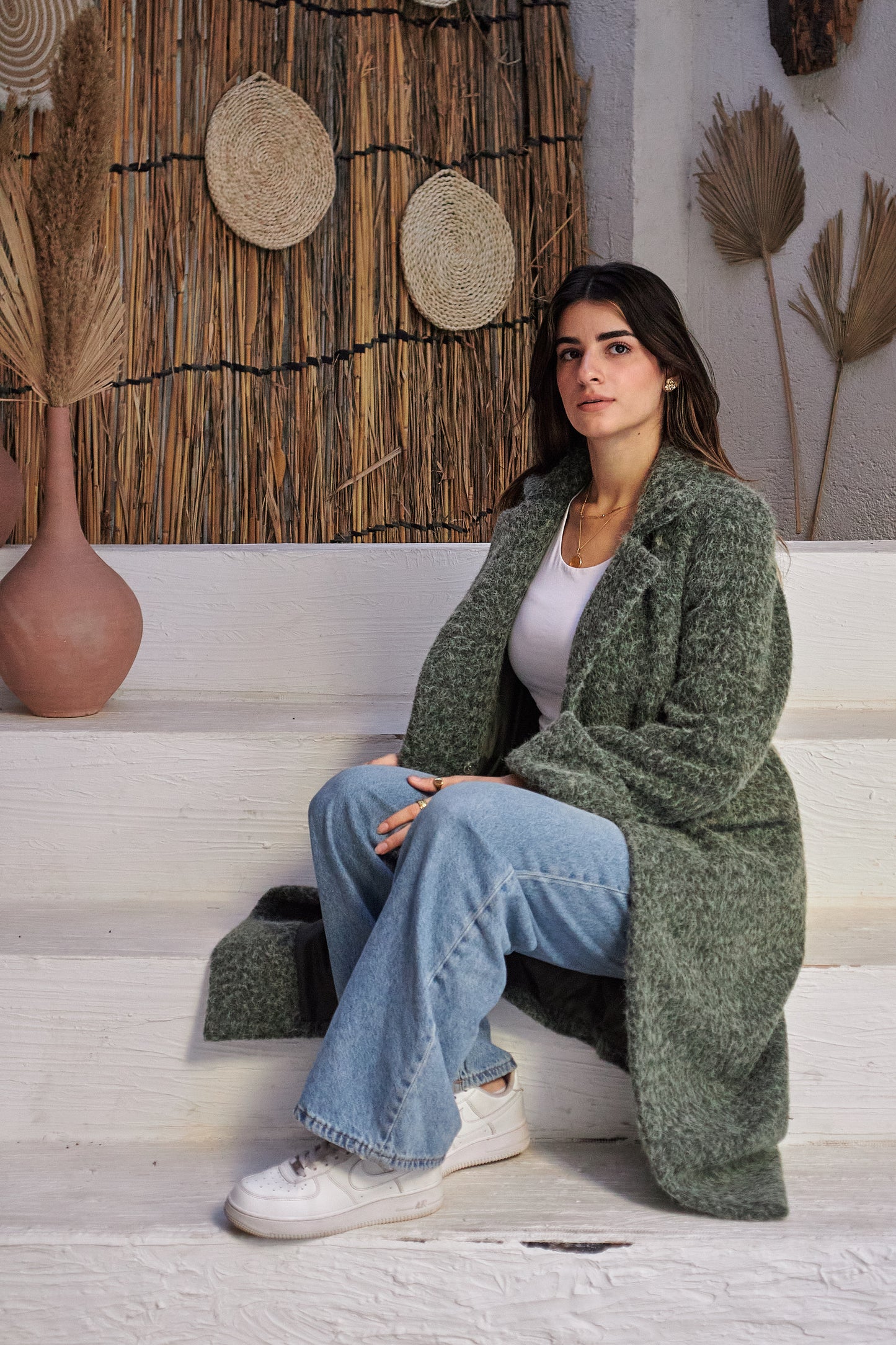 The Wool Mohair Coat - Green
