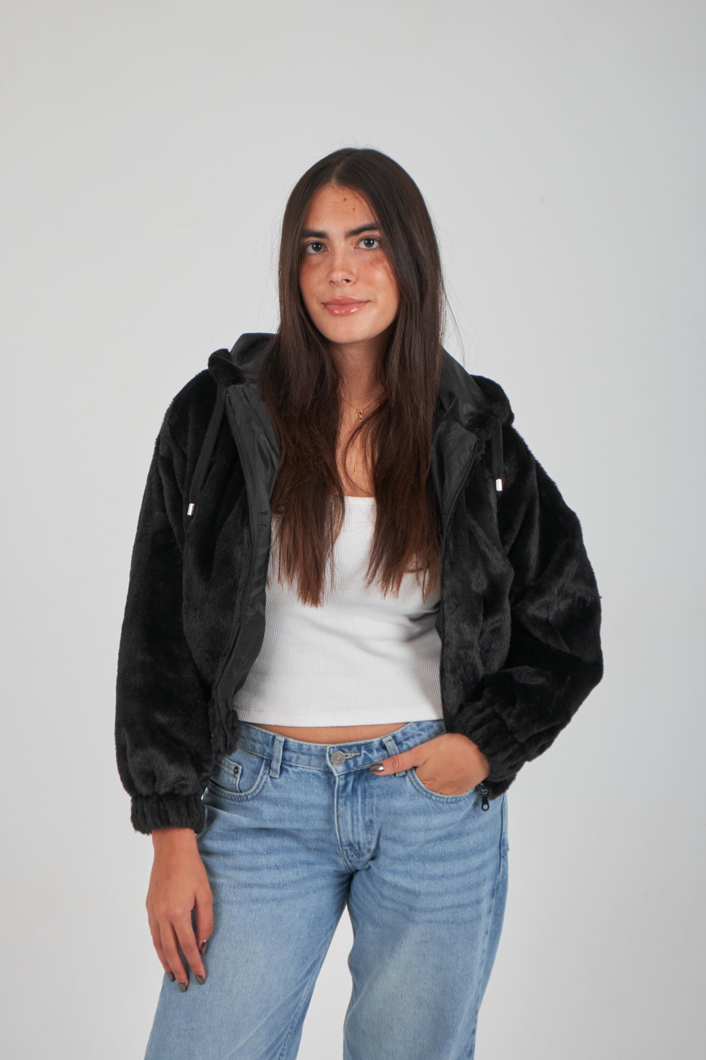 The Cozy Fur Jacket - Black