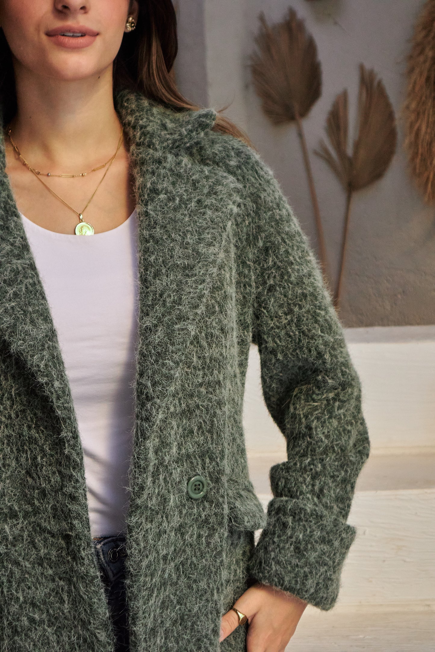 The Wool Mohair Coat - Green