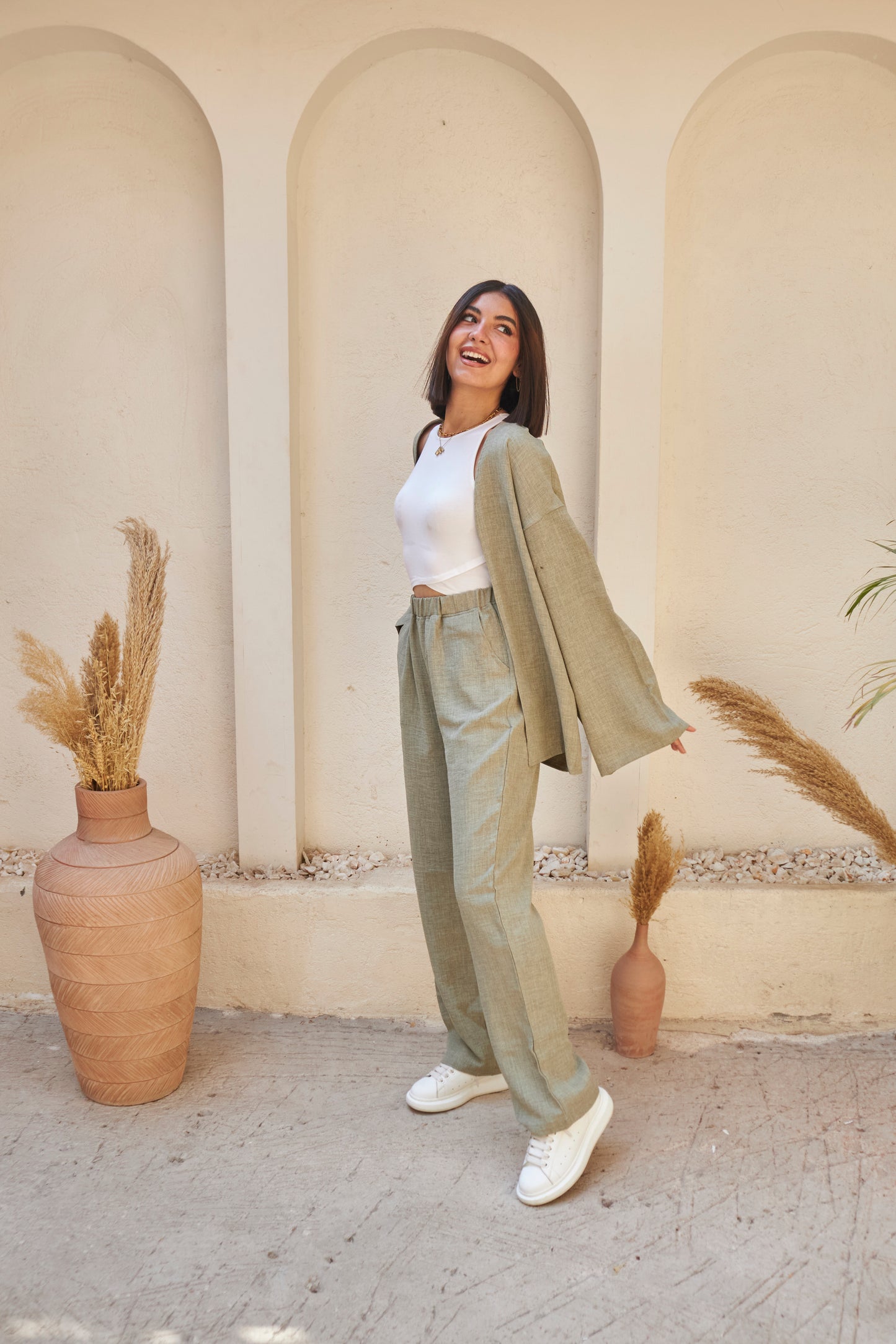 The Comfy Linen Set - Green