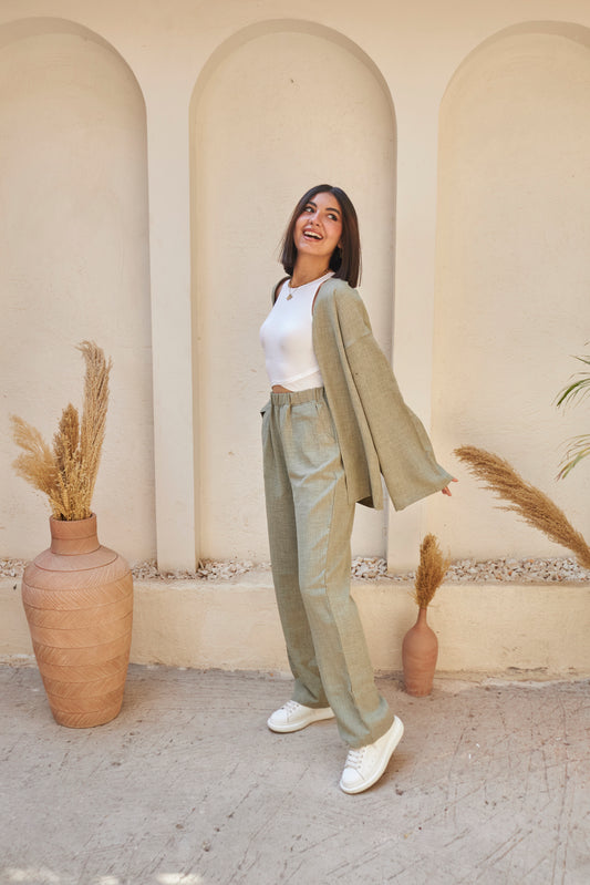 The Comfy Linen Set - Green