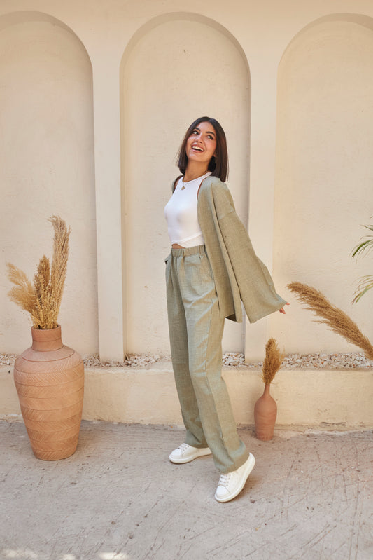 The Comfy Linen Set - Green