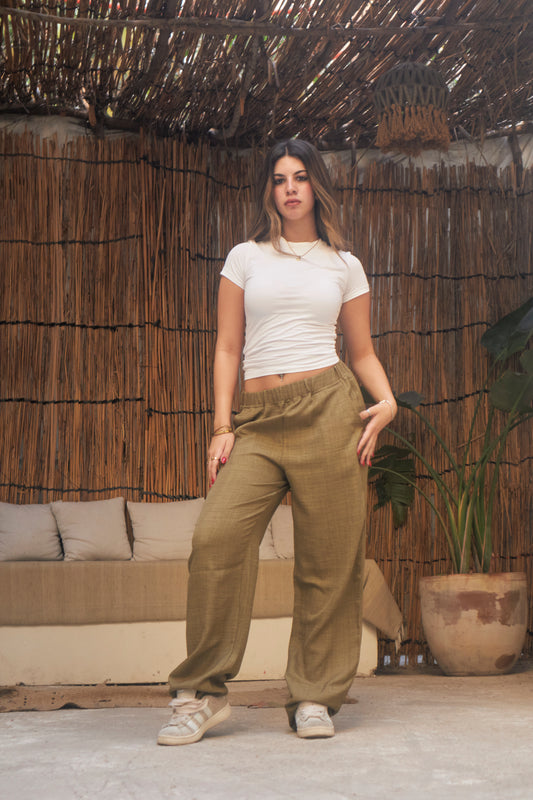 Linen Pants - Green