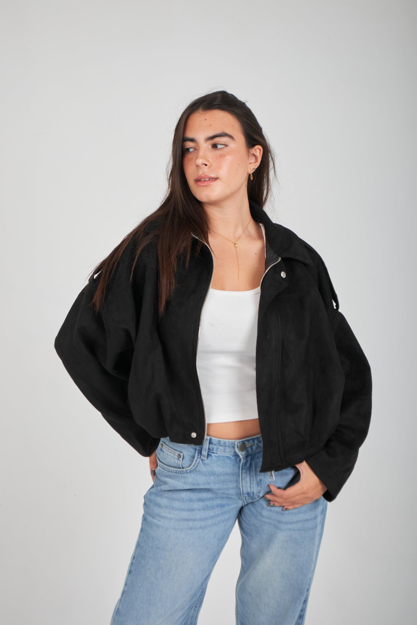Realm Suede Jacket - Black