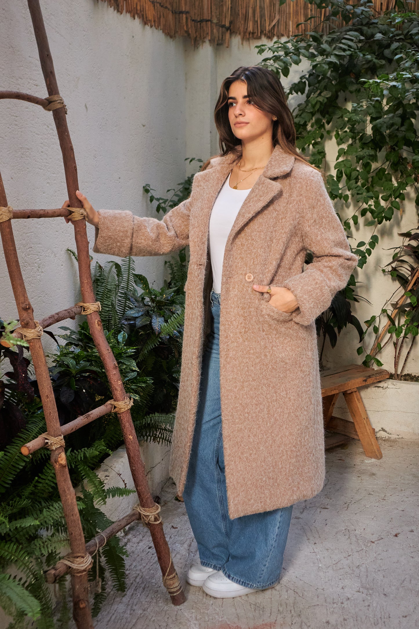 The Wool Mohair Coat - Beige