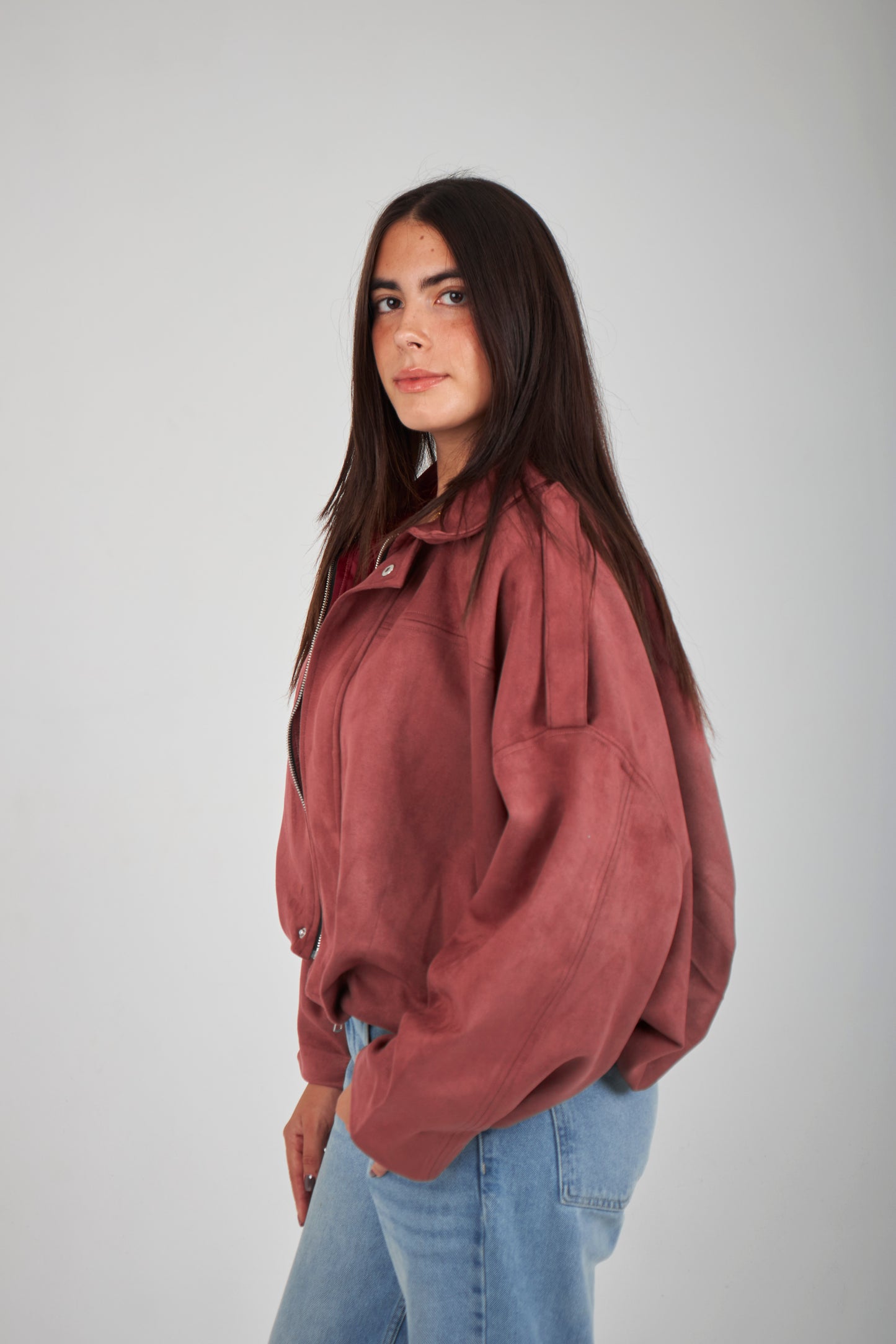 Realm Suede Jacket - Burgundy