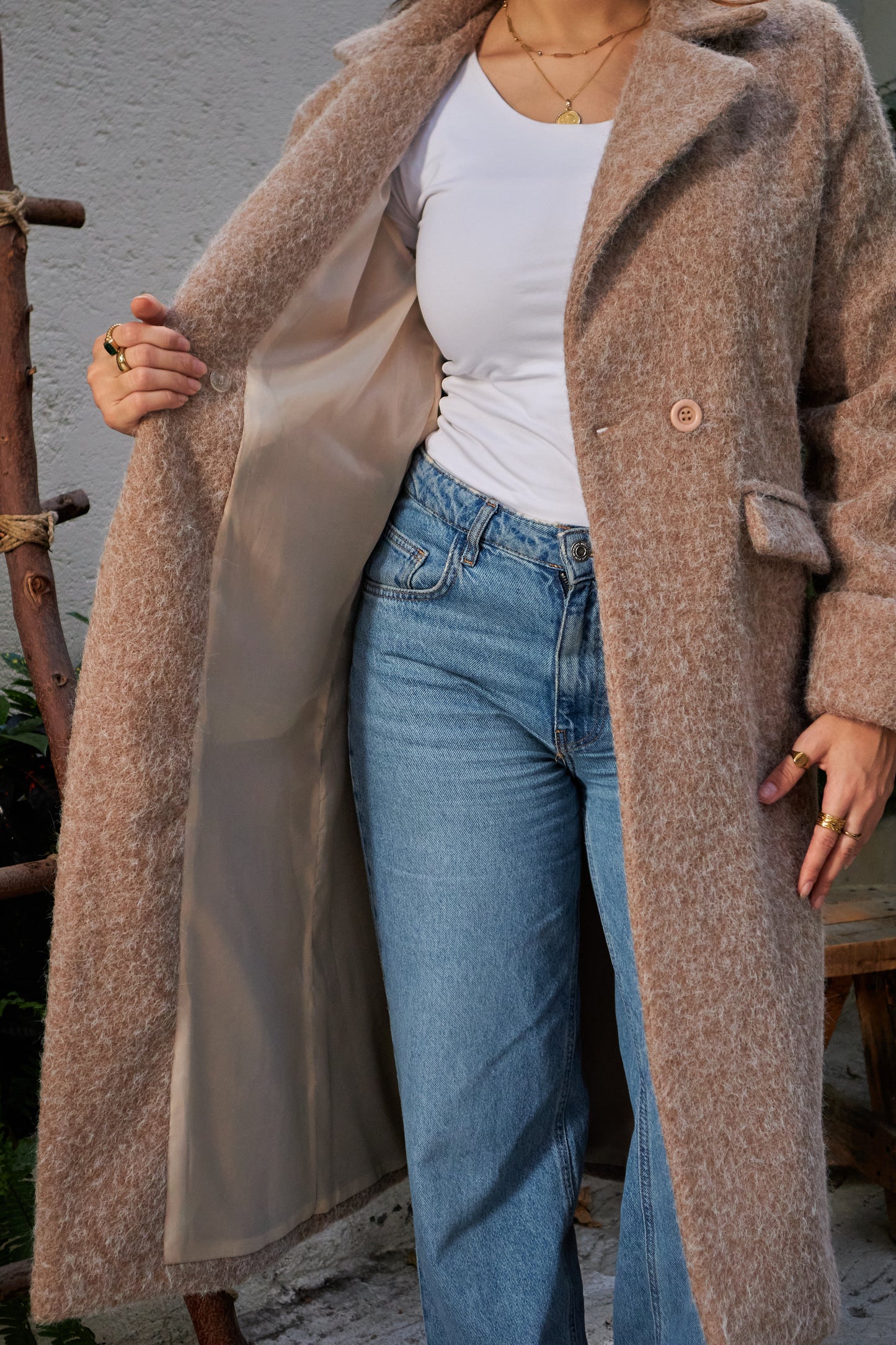 The Wool Mohair Coat - Beige