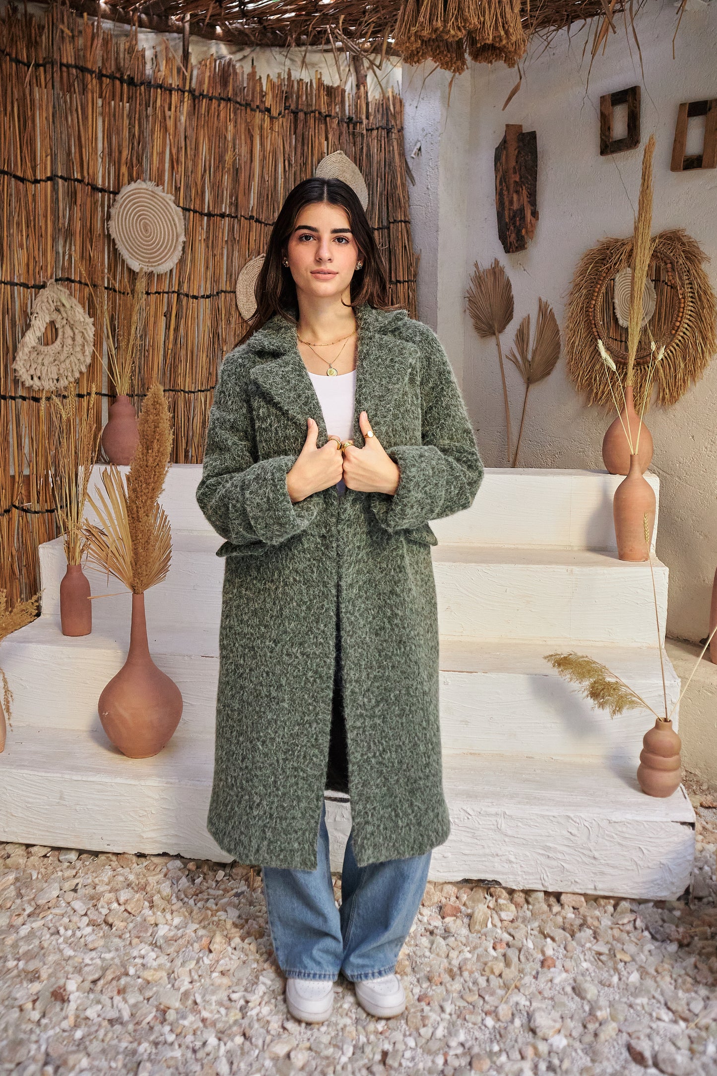 The Wool Mohair Coat - Green