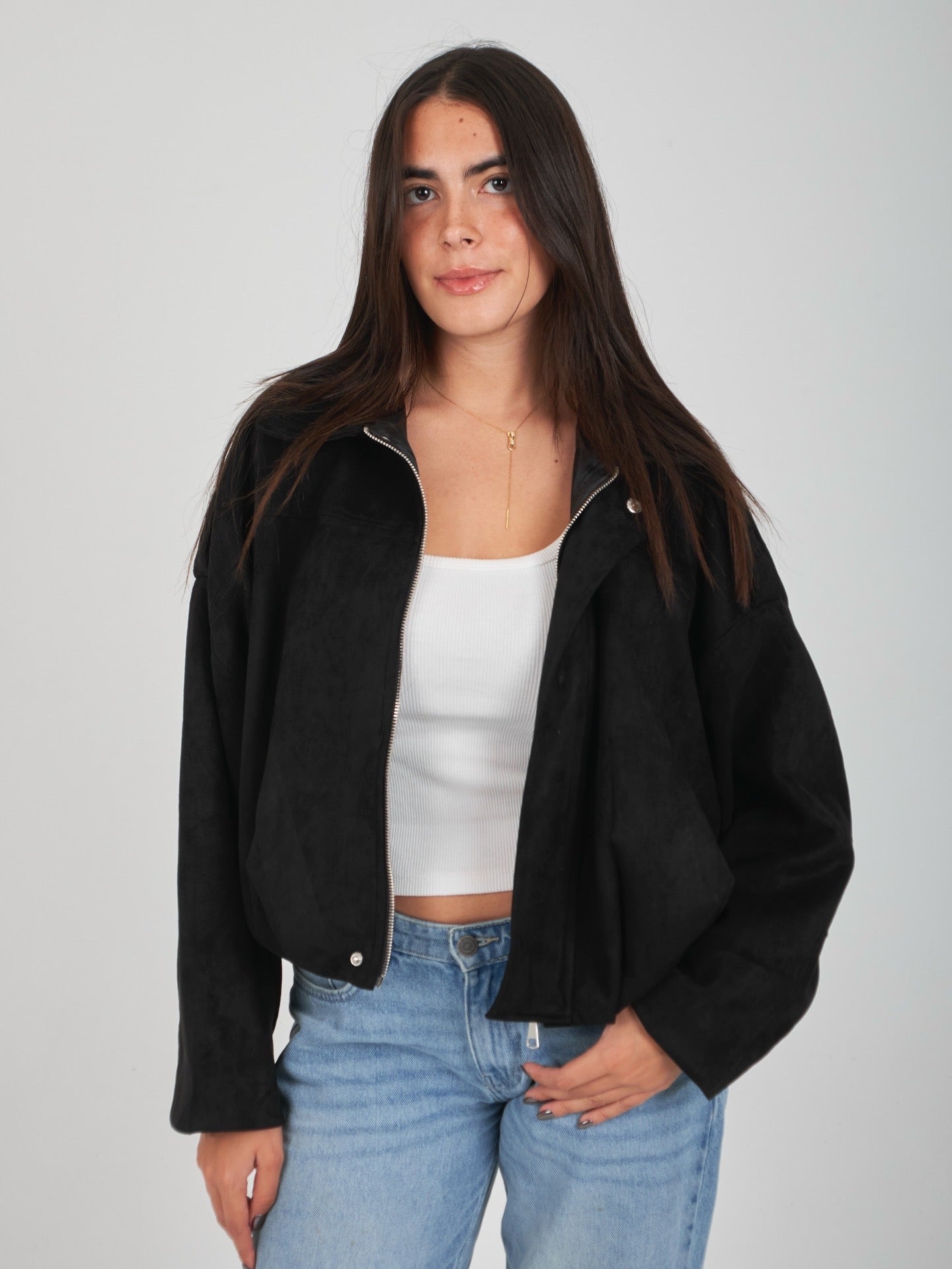 Realm Suede Jacket - Black