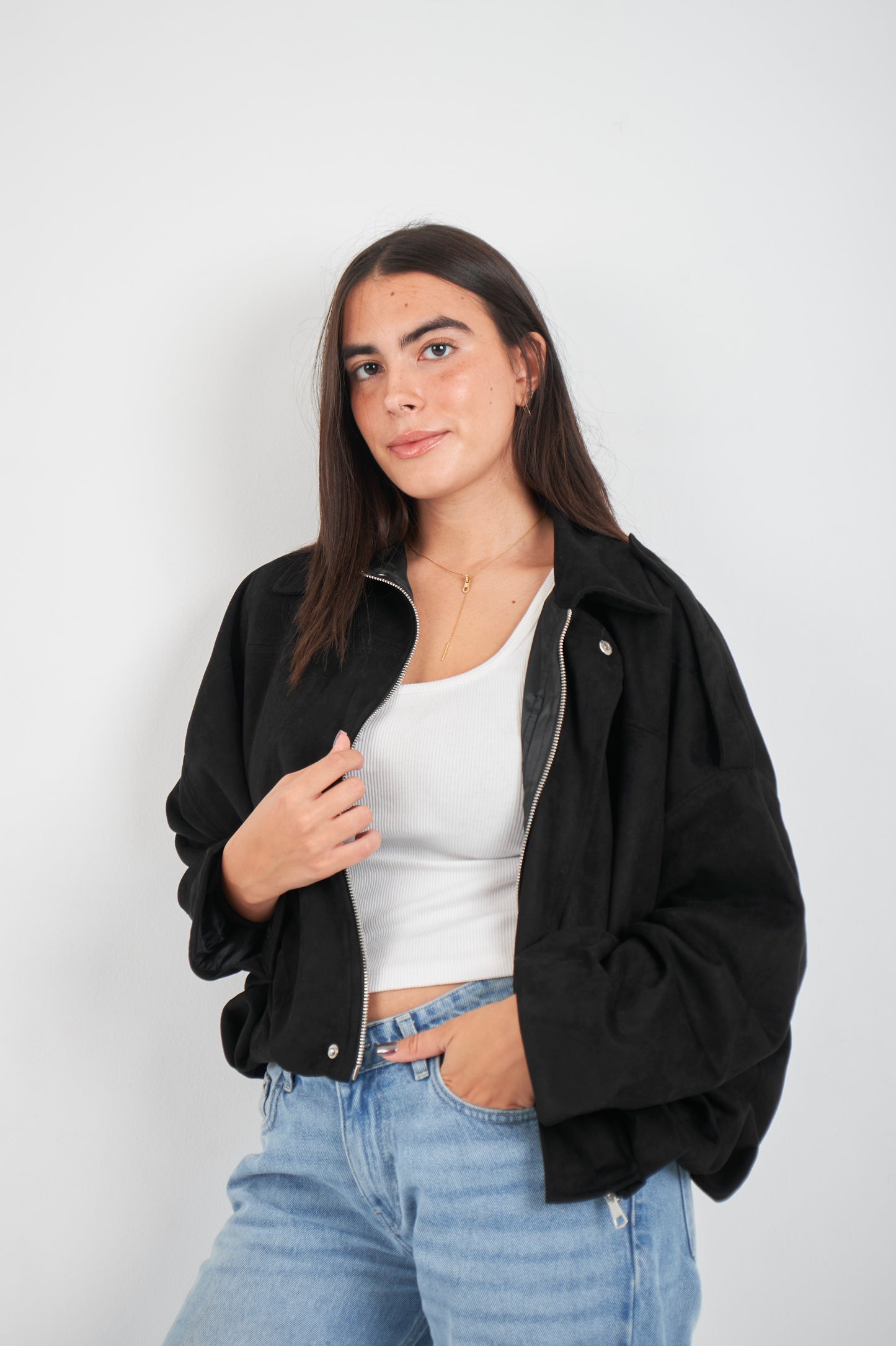 Realm Suede Jacket - Black