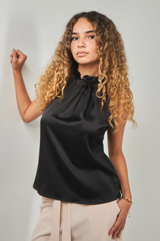 Satin Blouse - Black