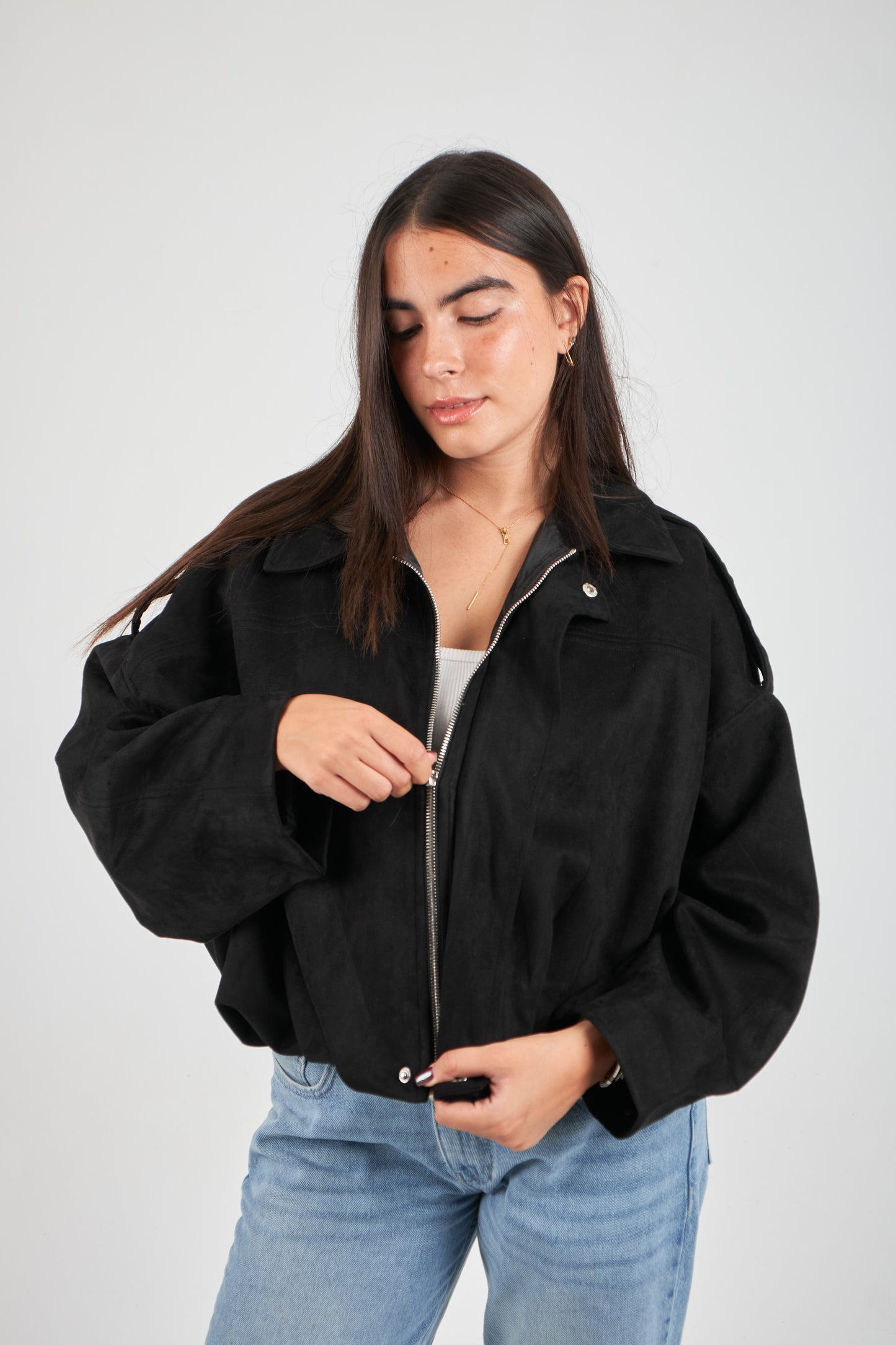 Realm Suede Jacket - Black